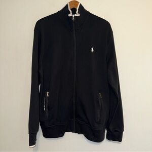 Polo Ralph Lauren Men's Full Zip Track Jacket Long Sleeve Cotton Black Sz Large